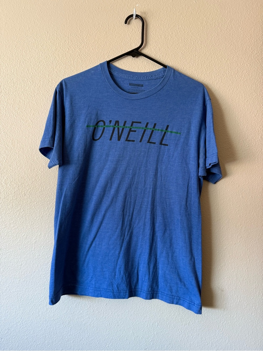 O'Neill Blue Short-Sleeve Logo Tee with Green Accent